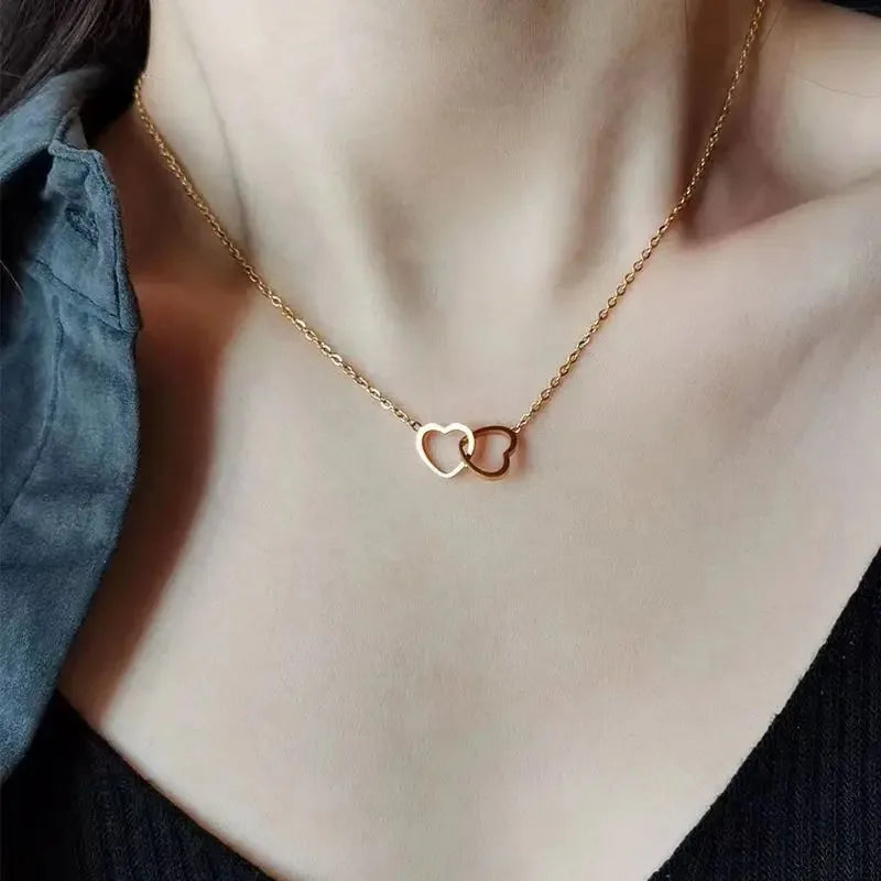 Double Heart  Necklace