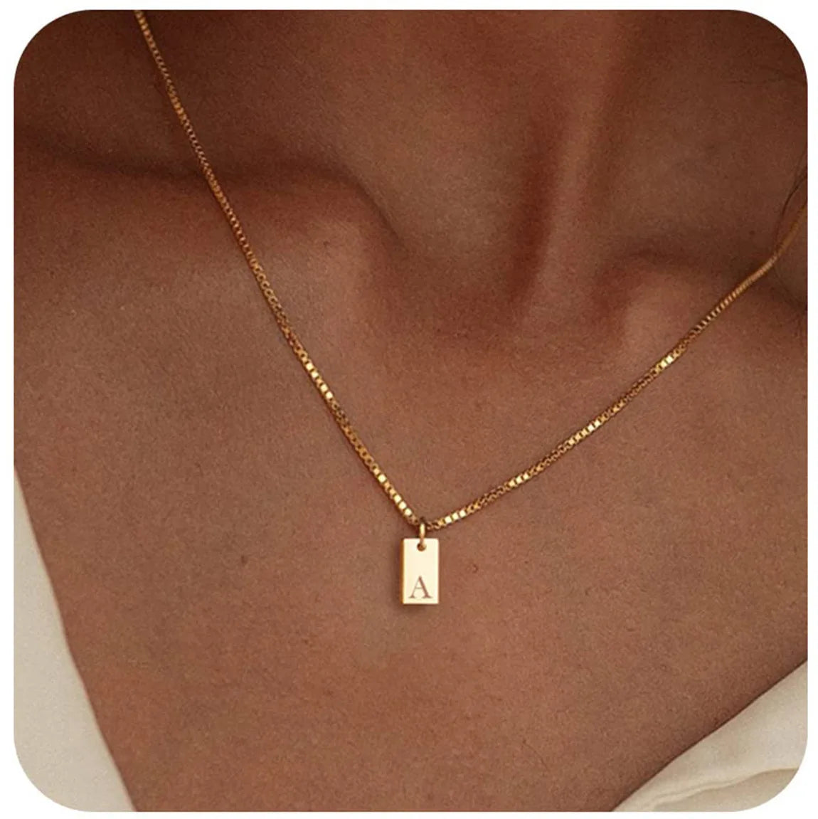 Square Alphabet Necklace