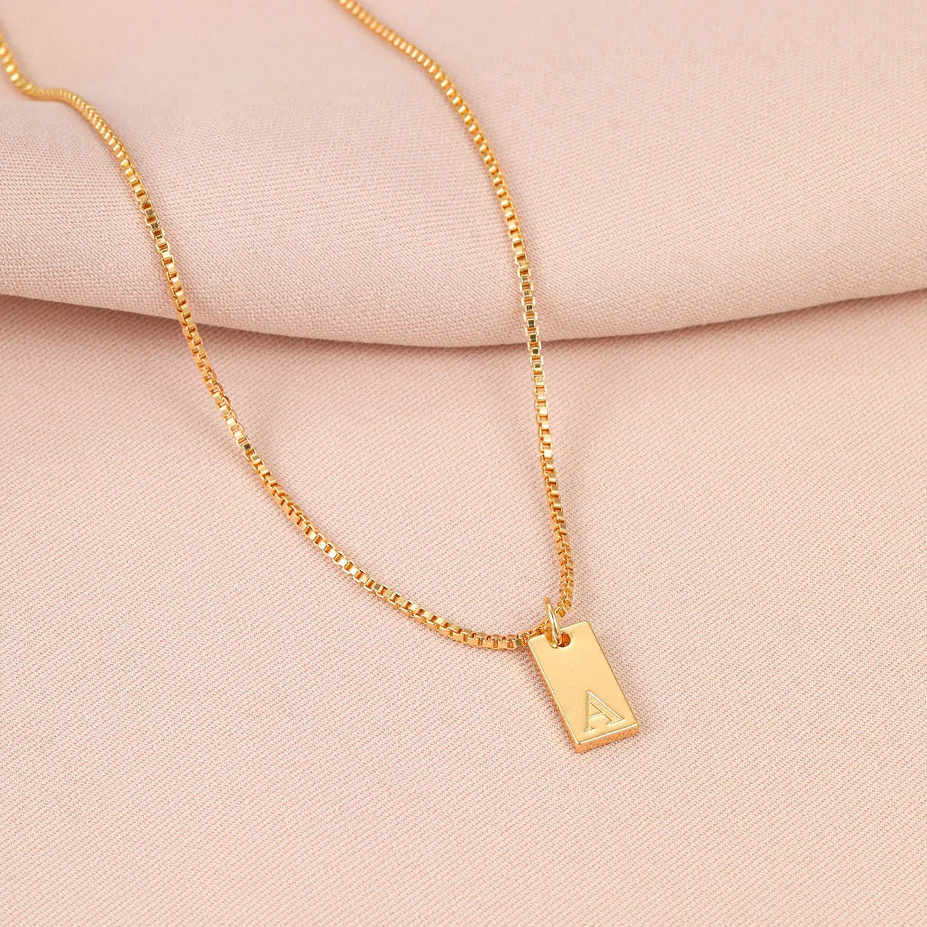 Square Alphabet Necklace