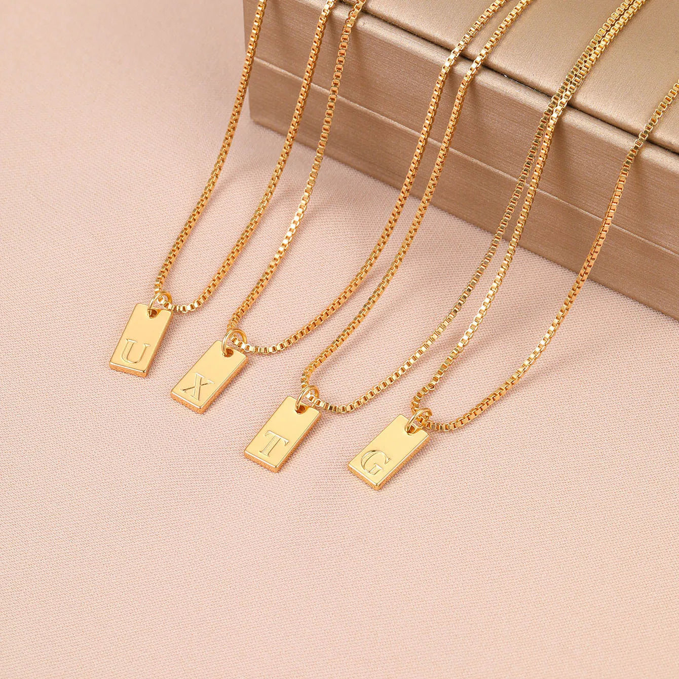 Square Alphabet Necklace